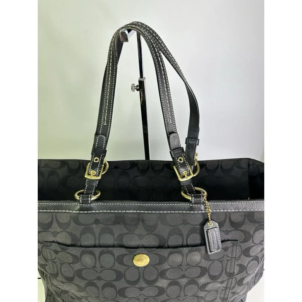 Coach Oversized Shoulder Bag Diaper Bag Brown Model 10841 Black